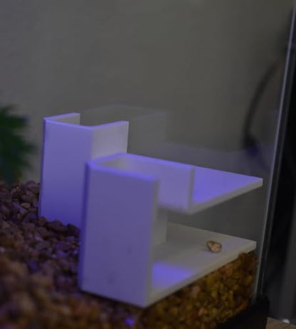 Aquarium Underground Tunnel | Fish & Shrimp Hideout for Aquariums | Unique Underground Viewing Tunnel | Made in USA (Corner Tunnel, White)