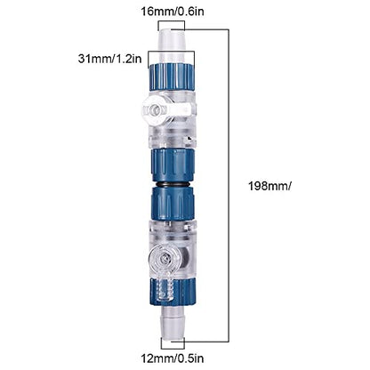 MiOYOOW Aquarium Hose Valve, Fish Tank Hose Connector Fishbowl Water Flow Control Valve with Quick Release Handle for Aquariums Fish Tanks - size: 12mm-16mm