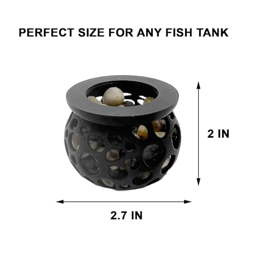 Aquarium Plant Pot Holders, 2 Plant Pot Holders, Securely Hold Aquatic Plants, Promoting Healthy Root Growth, Fish Tank Aesthetic, Black & Pink, 2.7" D x 2" H (Pack of 2)