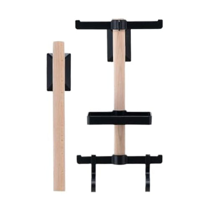 Wood Wall Storage Rack – Solid Mounted Organizer, Bicycle Gear Holder, Helmet Glasses Speedometer Shoe Stand | Space Saving Display, Wall Mounted Unit for Bike Accessories - size: Adhesive version