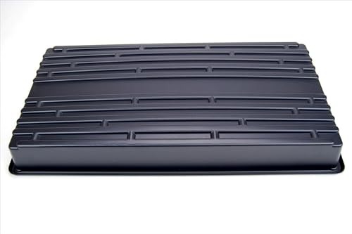 Living Whole Foods 10 Pack of Durable Black Plastic Growing Trays (Without Drain Holes) 21" X 11" X 2" - Flowers, Seedlings, Plants, Wheatgrass, Microgreens & More - size: 10 pack