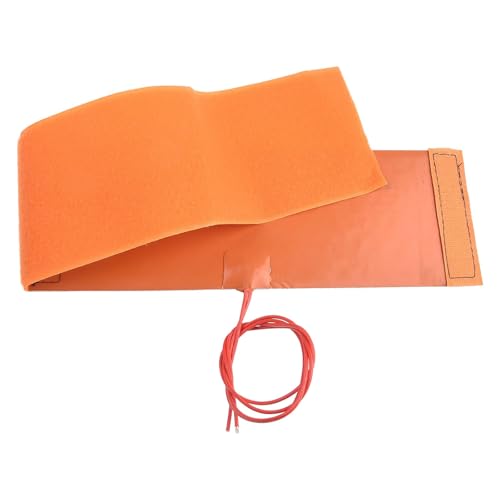 Silicone Heating Pad Mat 12V 240W Flexible Bottle Heater Wrap Orange 10x30cm for Home Brewing and DIY Projects