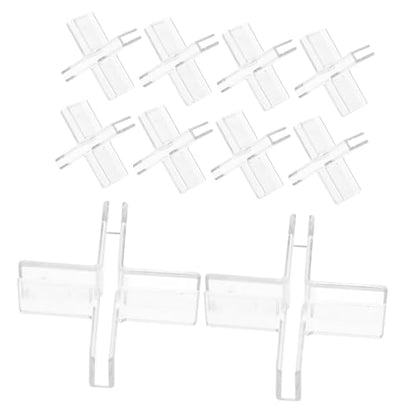 Alipis Aquarium Lid Clips Set 10pcs Glass Fixing Clamps Transparent Plastic Easy Install for Aquarium Decor Fish Tank Partition