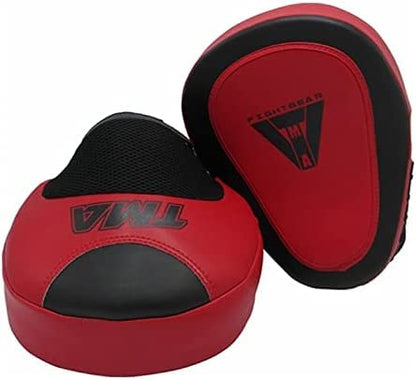 TMA Curved Focus Pads Mitts,Hook and Jab,Punch Bag Kick Boxing Muay Thai MMA US - color: Red
