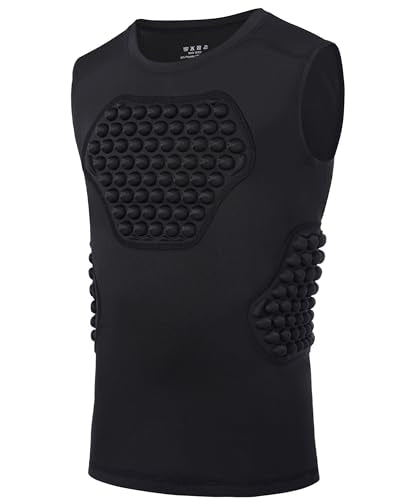 Roadbox Youth Baseball Chest Protector, Football Padded Compression Shirt - color: Black, size: X-Large