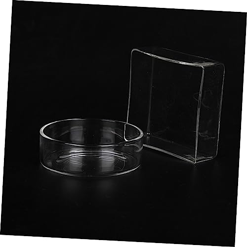 VOSAREA 5pcs Round Crystal Shrimp Feeding Bowl Glass Shrimp Food Dish for Aquarium Feeder Dish for Tank