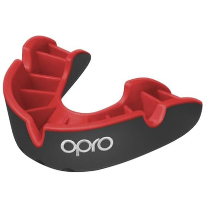 OPRO Silver Level Moldable Mouth Guard, Essential Fit, Black/Red - color: Black/Red, size: Adult (Age 10+)