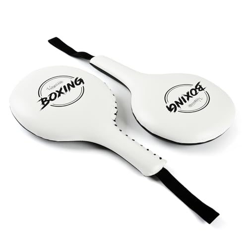 2 Pack Boxing Target Paddles for Taekwondo,MMA,Martial Arts | Kickboxing Striking Target Pads,Punching Kick Pads,Training Paddles - color: White