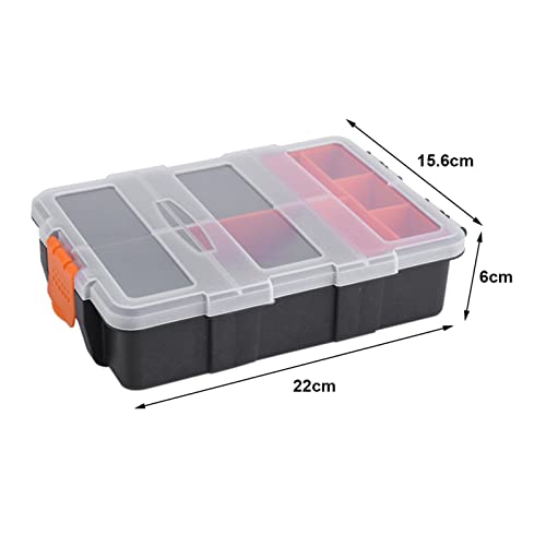 Tools Organizer Box, Two layer Plastic Heavy duty Components Storage Box Case Organizer Small Parts Tool Box
