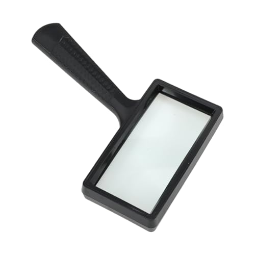 Generic 1 Pcs Magnifier Square Lens Magnifier with Handle 10X Plastic Glass Black 16x10.5x1.7cm