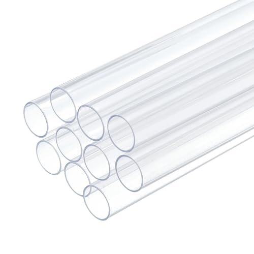 uxcell 10 Pcs Clear Plastic Rigid Tubing 11mm ID x 12mm OD, 0.5 Meters Length Round Polycarbonate Tubing for Aquarium Water Pipe, Water Cooling System, Plumbing - size: 11mm x 12mm