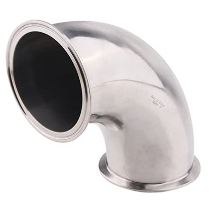 DERNORD Sanitary Ferrule Elbow 90 Degree Pipe Fitting with Silicone Gaskets SS304 Tri Clamp (4" Tube OD) - size: 4" Tube OD, style: Pack of 1
