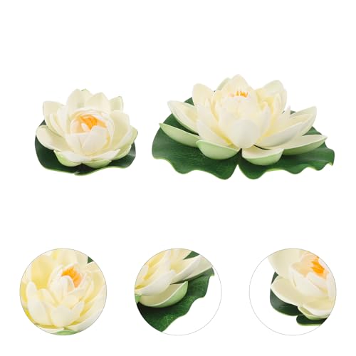 Luxshiny 6pcs Artificial Lotus Flower Set – 17cm and 10cm Foam Floating Water Lilies – Lifelike Pond Lotus Decoration for Outdoor Garden, Pool, Fish Tank Aquarium Display