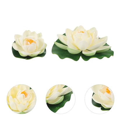 Luxshiny 6pcs Artificial Lotus Flower Set – 17cm and 10cm Foam Floating Water Lilies – Lifelike Pond Lotus Decoration for Outdoor Garden, Pool, Fish Tank Aquarium Display