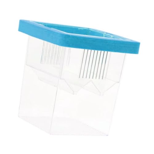 Fish Breeding Box for Hatchery and Isolation for Aquariums Breeding Box with Suction Cups Fish Eggs Nursery - color: Blue