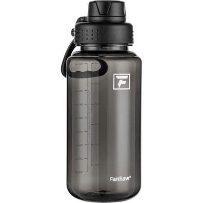 Fanhaw 32 oz Clear BPA-Free Tritan Water Bottle with Fast-Flow Spout Lid, BPA-Free & Leak-Proof Wide-Mouth Reusable Bottle for Gym, School & Office, Back to School Essentials (Black) - color: Black, style: 1 Pack