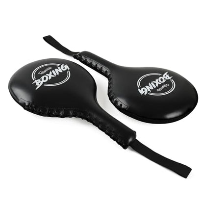 2 Pack Boxing Target Paddles for Taekwondo,MMA,Martial Arts | Kickboxing Striking Target Pads,Punching Kick Pads,Training Paddles - color: Black