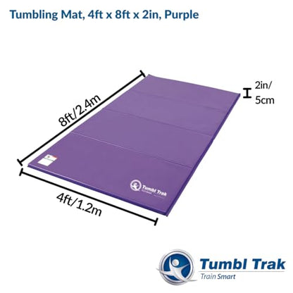 Tumbl Trak Gymnastics Folding Tumbling Panel Mat - color: Purple, size: 4'x8'x2"
