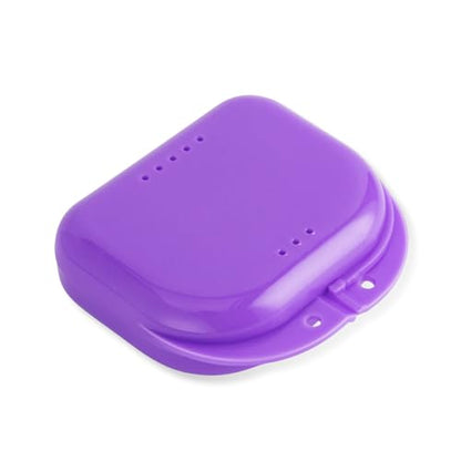 Annhua Retainer Case with Vent Holes Mouth Guard Case, Retainer Box Orthodontic Aligner Holder Slim Portable Dental Storage Container - Purple - color: Purple