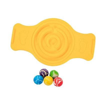 Balance Board Labyrinth Disks Sensory Training Anti-Slip Pedals Wobble Stability Board Strength Training for Kids Skiing Fitness - color: Yellow