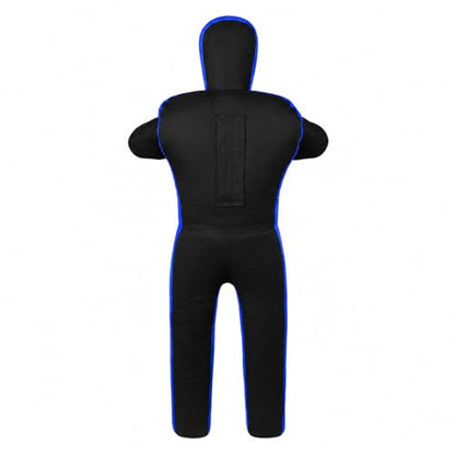 MMA Practice Dummy (Standing Position) for Boxing, Fighting, Throwing, Grappling, Karate, jiu-Jitsu, Wrestling Training - UNFILLED - color: Black/Blue Canvas, size: 70" (inches)