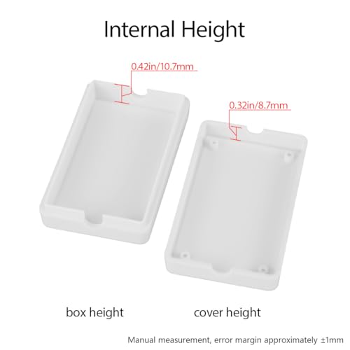 Project Box 5 Pieces ABS Plastic Electrical Project Case Small Junction Box for Electronics White 2.36 x 1.42 x 0.67 inch (60 x 36 x 17 mm) - color: 5 pieces, size: 2.36"x 1.42"x 0.67"