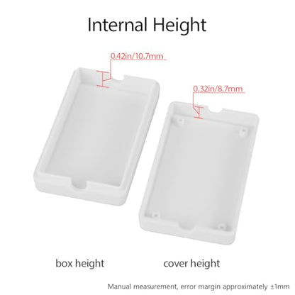 Project Box 5 Pieces ABS Plastic Electrical Project Case Small Junction Box for Electronics White 2.36 x 1.42 x 0.67 inch (60 x 36 x 17 mm) - color: 5 pieces, size: 2.36"x 1.42"x 0.67"