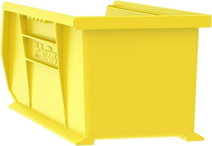 Akro-Mils 30234 AkroBins Plastic Storage Bins, Space-Saving Stackable Bins for Garage, Pantry, Craft Organization, 15" x 5" x 5", Yellow, 12-Pack - color: Yellow