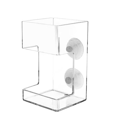 No Mess Aquarium Feeder, Acrylic Clear Fish Tank Feeder with Suction Cup, Preventing Food Scattering Feeding Tray Hollow Floating Sinking Shrimp Food Holders (Square,1) - color: Square