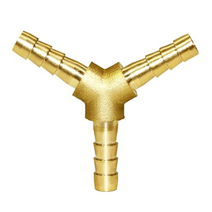 5/32" Hose Barb Y Shaped 3 Way Union Fitting Adapter Intersection/Split Brass Water/Fuel/Air - size: 5/32"