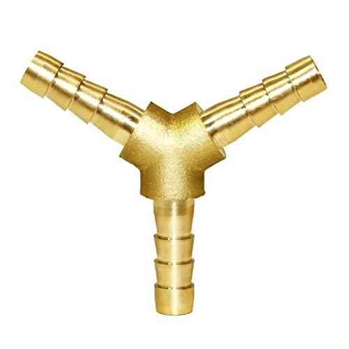 5/32" Hose Barb Y Shaped 3 Way Union Fitting Adapter Intersection/Split Brass Water/Fuel/Air - size: 5/32"
