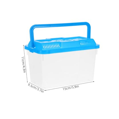 4pcs Mini Handheld Aquarium Box Portable Transparent Plastic Carrier with Handle for Small Fish Turtles Reptiles Hamsters for Breeding and Safe Transport