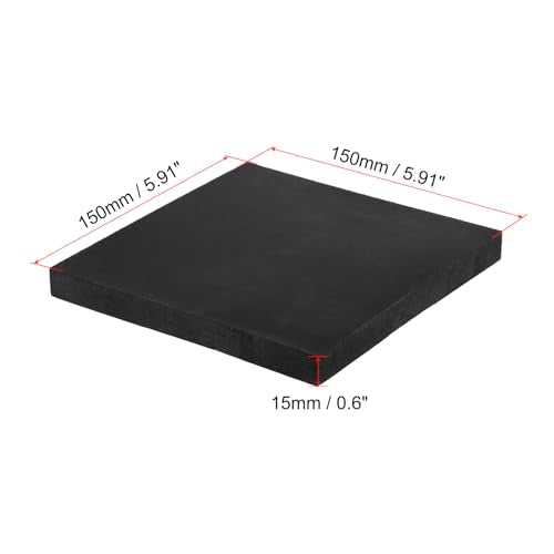 PATIKIL Rubber Anti-Vibration Pads, 2 Pcs Square Vibration Isolation Mats 6" x 6" x 0.6" for HVAC Air Conditioner Air Compressor Washer Dryer, Black