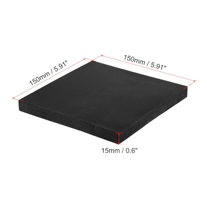 PATIKIL Rubber Anti-Vibration Pads, 2 Pcs Square Vibration Isolation Mats 6" x 6" x 0.6" for HVAC Air Conditioner Air Compressor Washer Dryer, Black