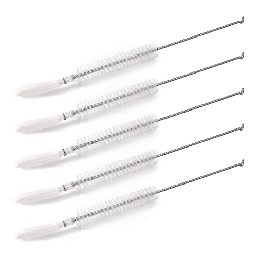 Utoolmart 15mm Dia Twist Handle Nylon Test Tube Brush Bottle Cleaning Brush Cleaner Industrial Brush Straw Cleaning Brush Manual Wire Brush 5Pcs