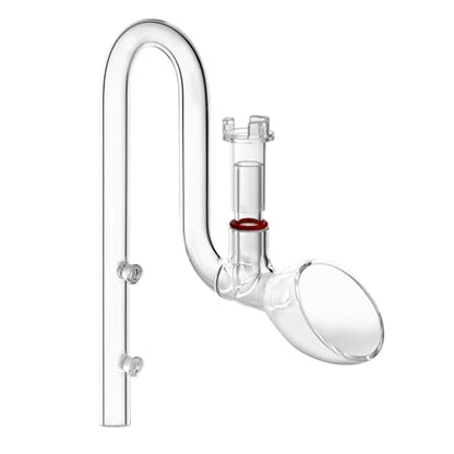 Glass Lily Pipe Outflow with Surface Skimmer for Planted Tank Aquarium (13mm for 12/16mm (1/2'' i.d.) tubing) - size: 13mm for 12/16mm (1/2'' i.d.) tubing