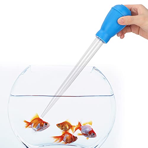 Fish Pipette Dropper, Aquarium Dropper Mini Manual Water Changer Aquarium Gravel Cleaner Waste Remover Changer Aquarium Dropper Pipette Feeder Water Transfer(Blue)