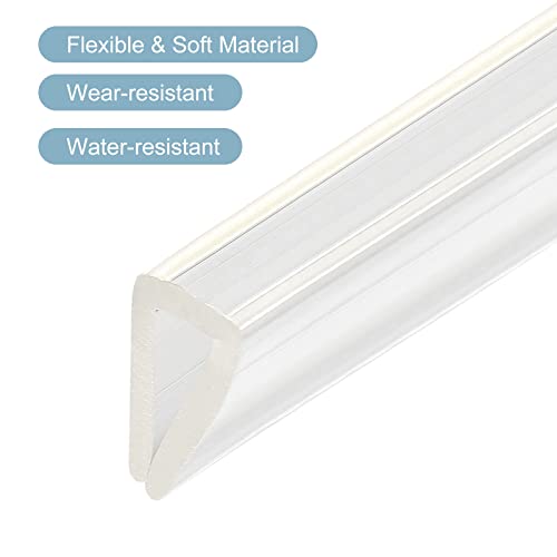 uxcell U Channel Edge Trim, 4.9ft Length Soft Rubber Guard Seal Strip Edge Protector Fit for 4-5mm Edge, (9/16" W x 5/16" H) Clear - size: 9/16"x 5/16"x 4.9ft