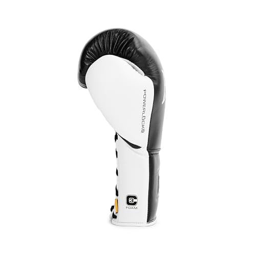 Everlast Powerlock OG Pro Training Boxing Gloves - color: BLK/WHT, size: 12 oz
