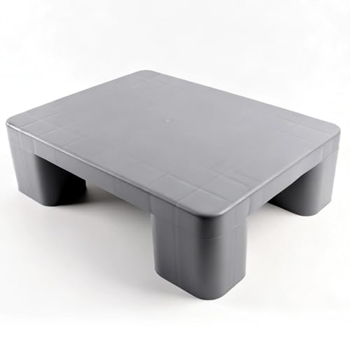 Plastic Dunnage Rack – Heavy-Duty Gray Block Pallet for Basement or Commercial Food Storage, 15.7" x 11.8" x 4.7", 700LBS Load Capacity Plastic Pallets for Dry Floor Organization