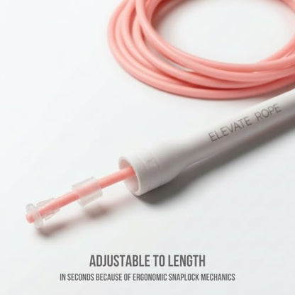 Elevate Rope Jump Rope for Men & Women, 5mm PVC Cable, 10 ft Adjustable - color: Matte Pink