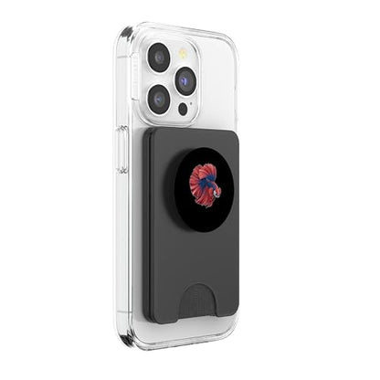 Colorful Betta Fish Portrait Vibrant Aquarium Art PopSockets PopWallet for MagSafe - style: Magnetic PopWallet