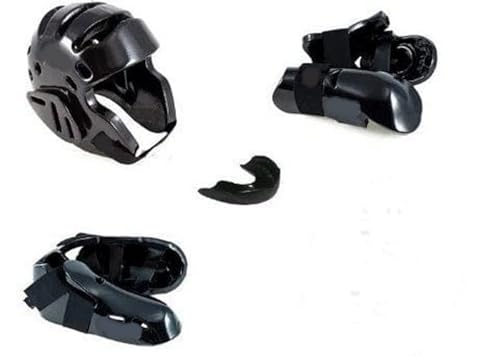 Proforce 6 piece Karate Sparring Gear Set Combo - color: black, size: child med