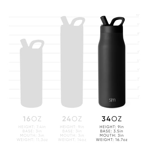 Simple Modern Insulated Water Bottle with Manual Straw | 34oz | Tie Dye - color: Blush Tie Dye, style: 34oz