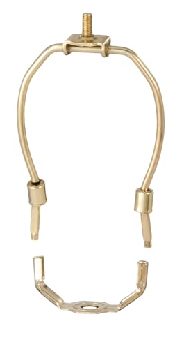 B&P Lamp® 7-1/2 Inch Regular Weight Lamp Shade Harp Holder for Table and Floor Lamps, Brass Plated Steel Finish - size: 7-1/2 Inch