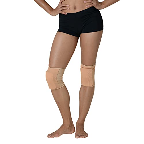 Danz N Motion Cheerleading and Dance Knee Pads - Shock Absorbing Knee Protection - color: Tan, size: X-Large