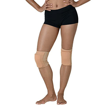 Danz N Motion Cheerleading and Dance Knee Pads - Shock Absorbing Knee Protection - color: Tan, size: X-Large