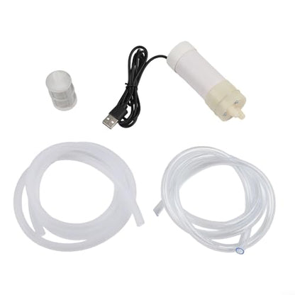 5V Water Pump, USB Electric Vacuum Pump, Self-Priming Portable Design, Plastic Build, 4L Min Flow, 6MM Tube, White, for Aquarium, Balcony, Travel, Outdoor(10 Meter) - size: 10 Meter