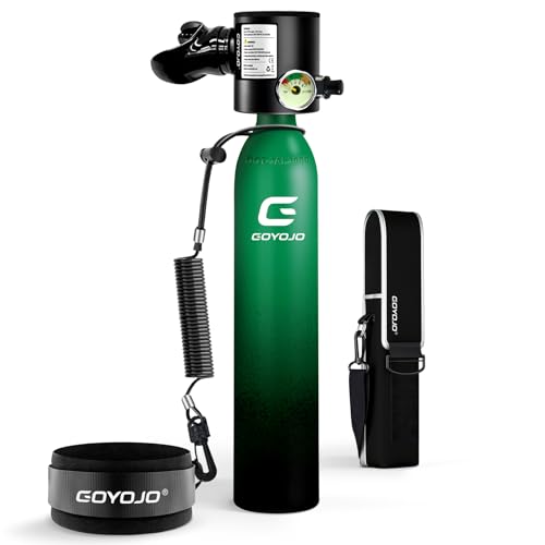 GOYOJO Mini Scuba Tank, Portable Diving Lung Air Tank with DOT Certified, Refillable Emergency Backup Pony Bottle for Snorkeling, Underwater Breathing, Training - color: 0.5L Submariner Hulk