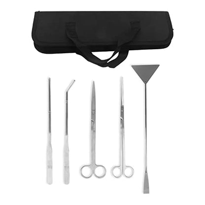 Aquarium Scissors Plant Tools 5 in 1 Stainless Steel Aquascaping Kit with Tweezers Scissors and Spatula for Precise Aquarium Maintenance